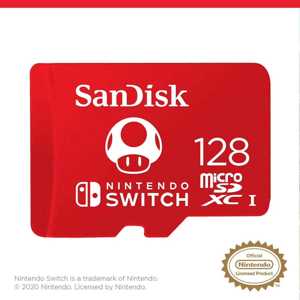 SANDISK microSD Card 128GB, Super Mario Super Mushroom Edition