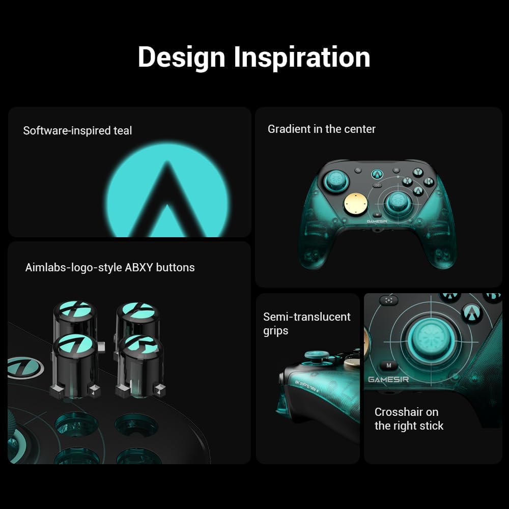 GameSir G7 Pro 8K PC Wireless Controller for Windows with TMR Joysticks, Dual-Mode Trigger Stops, Four Remappable Macro Buttons, 3.5mm Audio Support - Aimlabs Edition