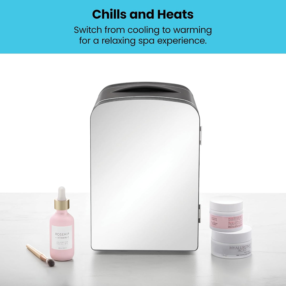 Iceman Mini Portable Eraser Personal Fridge, Cools & Heats, 4 Litre Capacity, Chills 6 12oz cans, 100% Freon-Free & Eco Friendly, Includes Plugs for Home Outlet & 12V Car Charger, Black