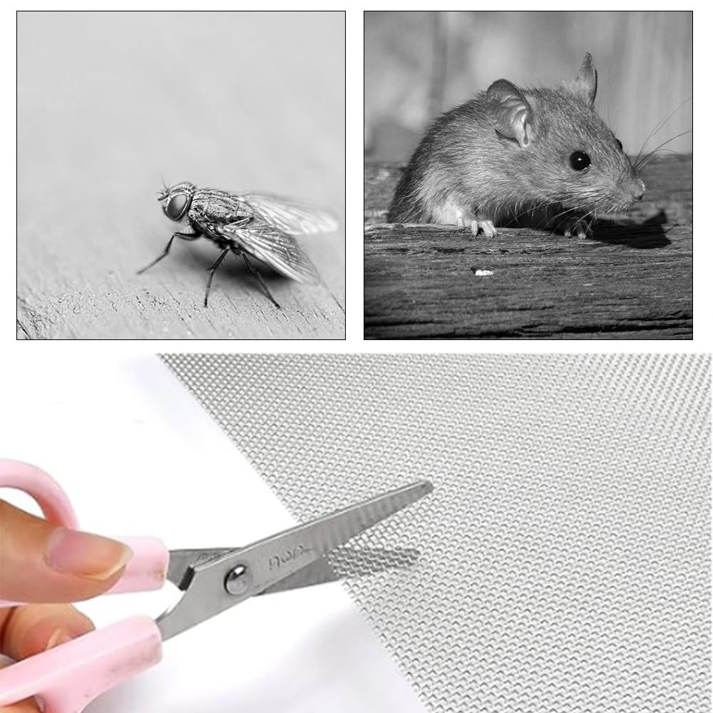 304 Stainless Steel Wire Mesh Sheets, 6 Pcs Metal Rodent Mesh, 20-Mesh