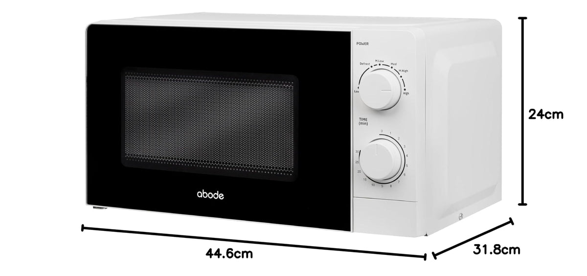 Abode Touch Control Microwave 20 Litre Black Digital 700W with Clock & Timer, 5 Auto Cook Settings & Defrost, 10 Power Levels AMT2012B (Touch Control, Silver)