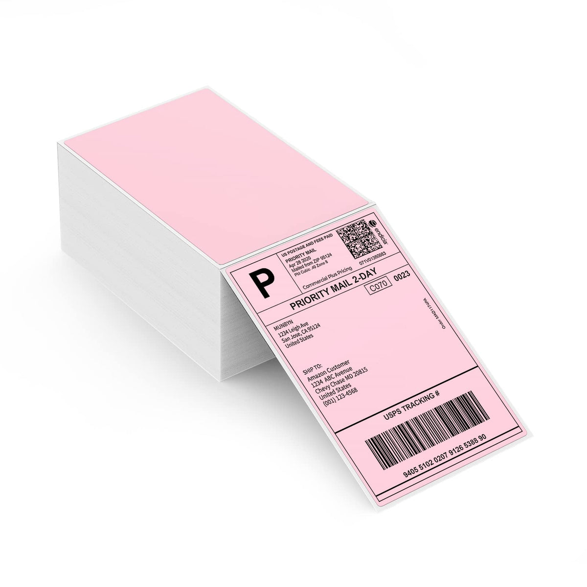 MUNBYN 4x6 Direct Thermal Labels, Fanfold Shipping Label Paper for Thermal Printer, Pack of 1000 Permanent Adhesive Labels for Shipping Packages