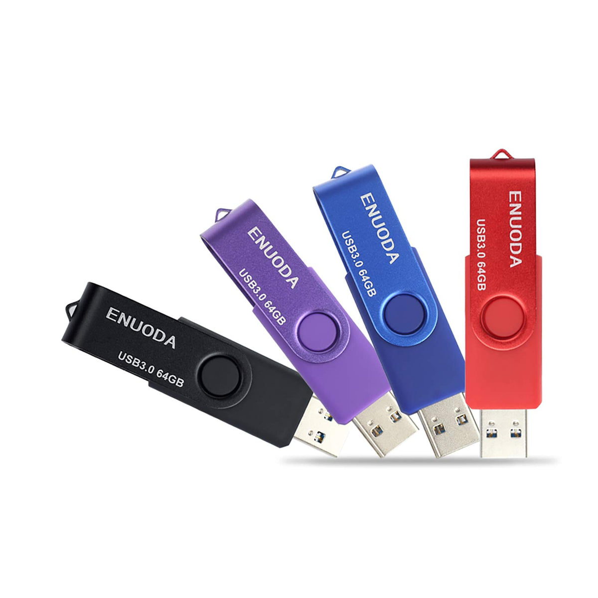 ENUODA Memory Stick 128GB USB 2.0 Flash Drives Swivel Design Storage Thumb Drive Pen Drive (Black)