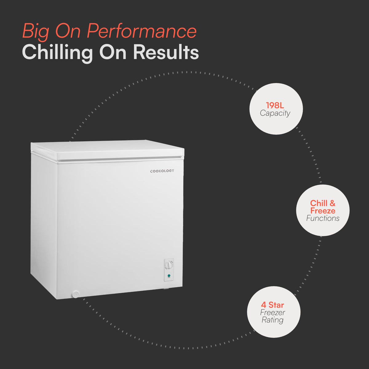 Cookology 99L Freestanding Chest Freezer - Adjustable Feet - White
