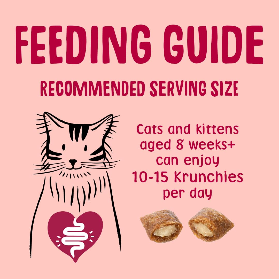 Scrumbles • Cat Treats • Krunchies • Calming • All Lifestages • 60g Bag • Hypoallergenic • No Added Sugar • Valerian & Chamomile • Gluten Free • Low Calories