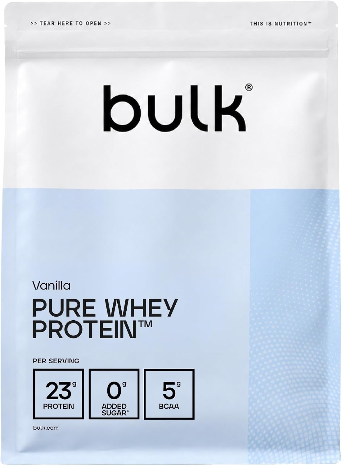 Bulk Pure Whey Protein Powder, Vanilla, 1kg