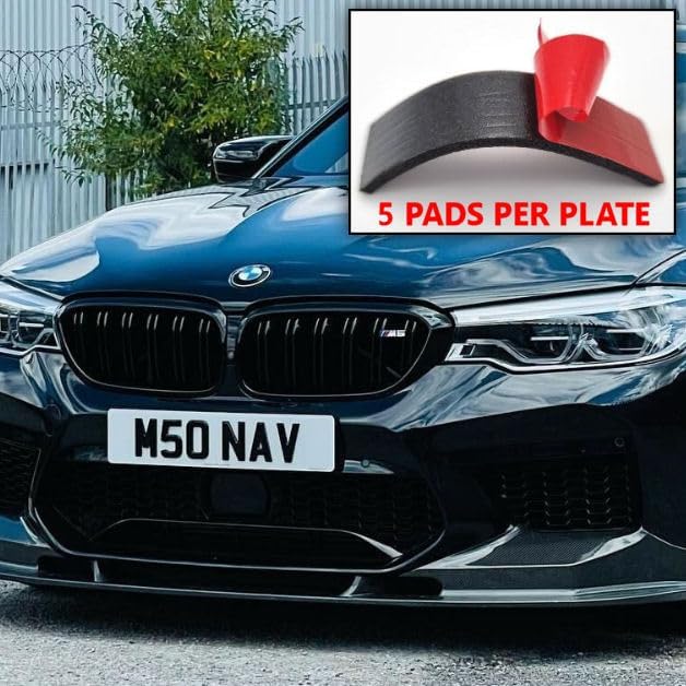 STASS "XTRA-THICK" Number Plate Sticky Pads, Heavy Duty, Extra Strong Double Sided Adhesive Pads for Vehicle Number Plates, Licence Plates, Car Registration, Mounting Tape (10 Strips, 3mm thick)