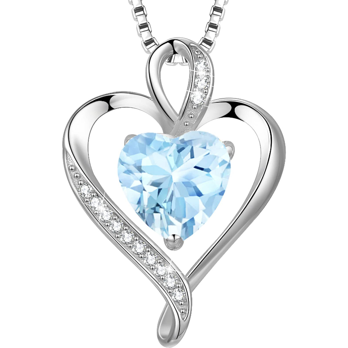 LAVUMO Heart Necklace for Women 925 Sterling Silver Love Pendant Jewellery
