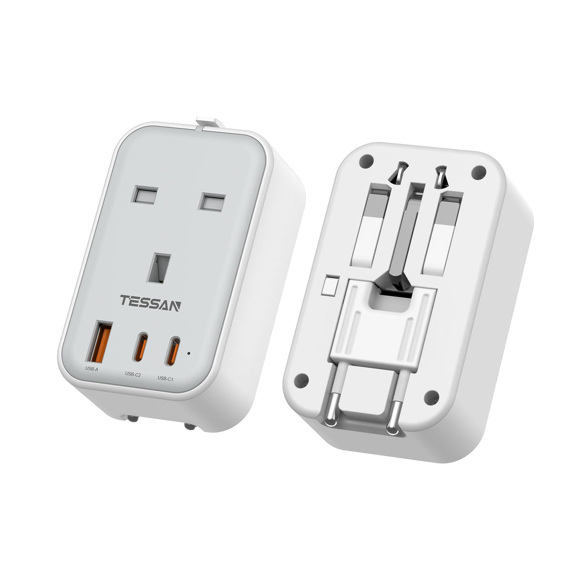 TESSAN UK to Universal Travel Adapter, 1 Pack, Black