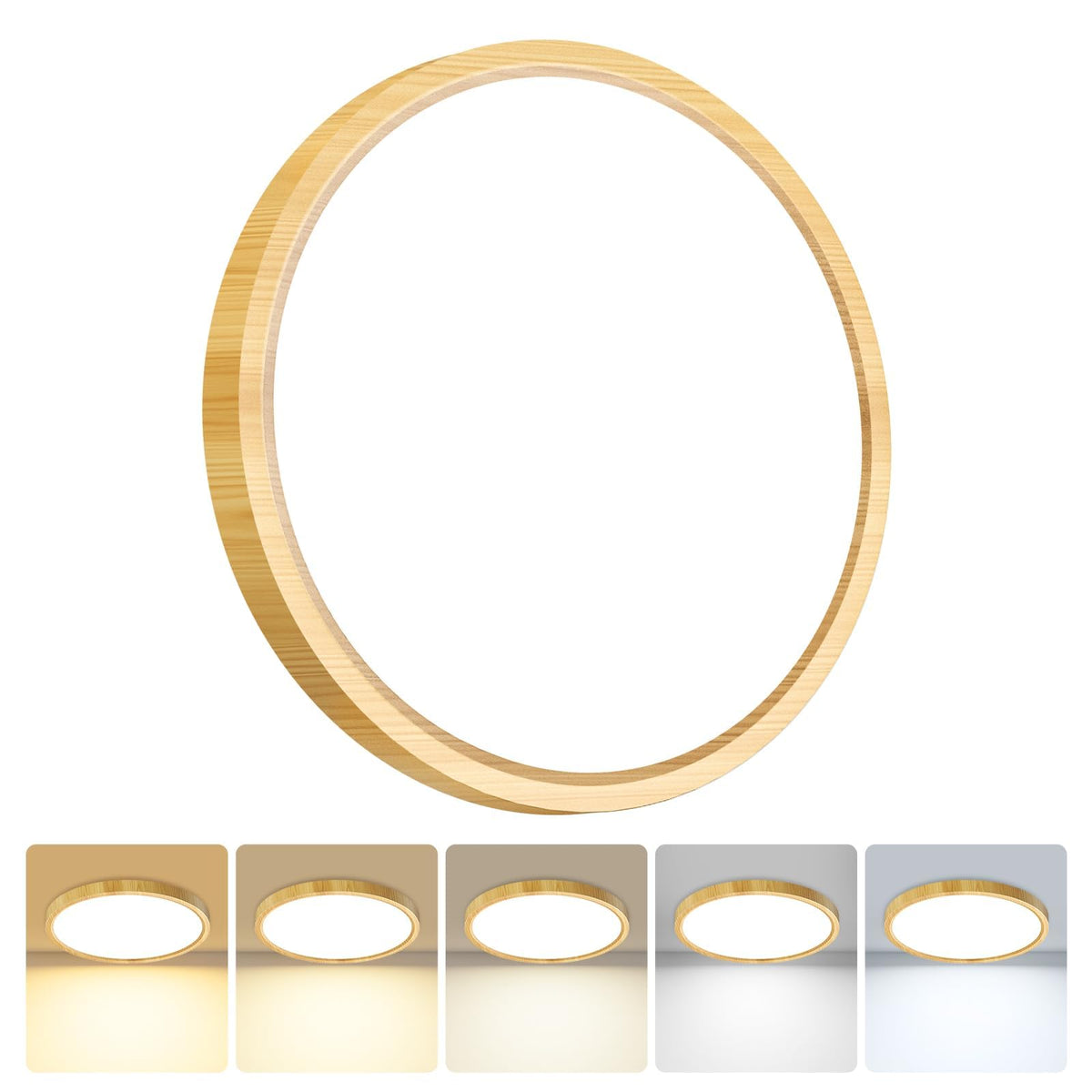 hepside 2 Pack Bathroom Ceiling Light 30cm, 3000K/3500K/4000K/5000K/6500K 5CCT LED Ceiling Lights, 24W, Modern, Waterproof, Round Flush Mount for Bathroom, Kitchen, Bedroom, Hallway