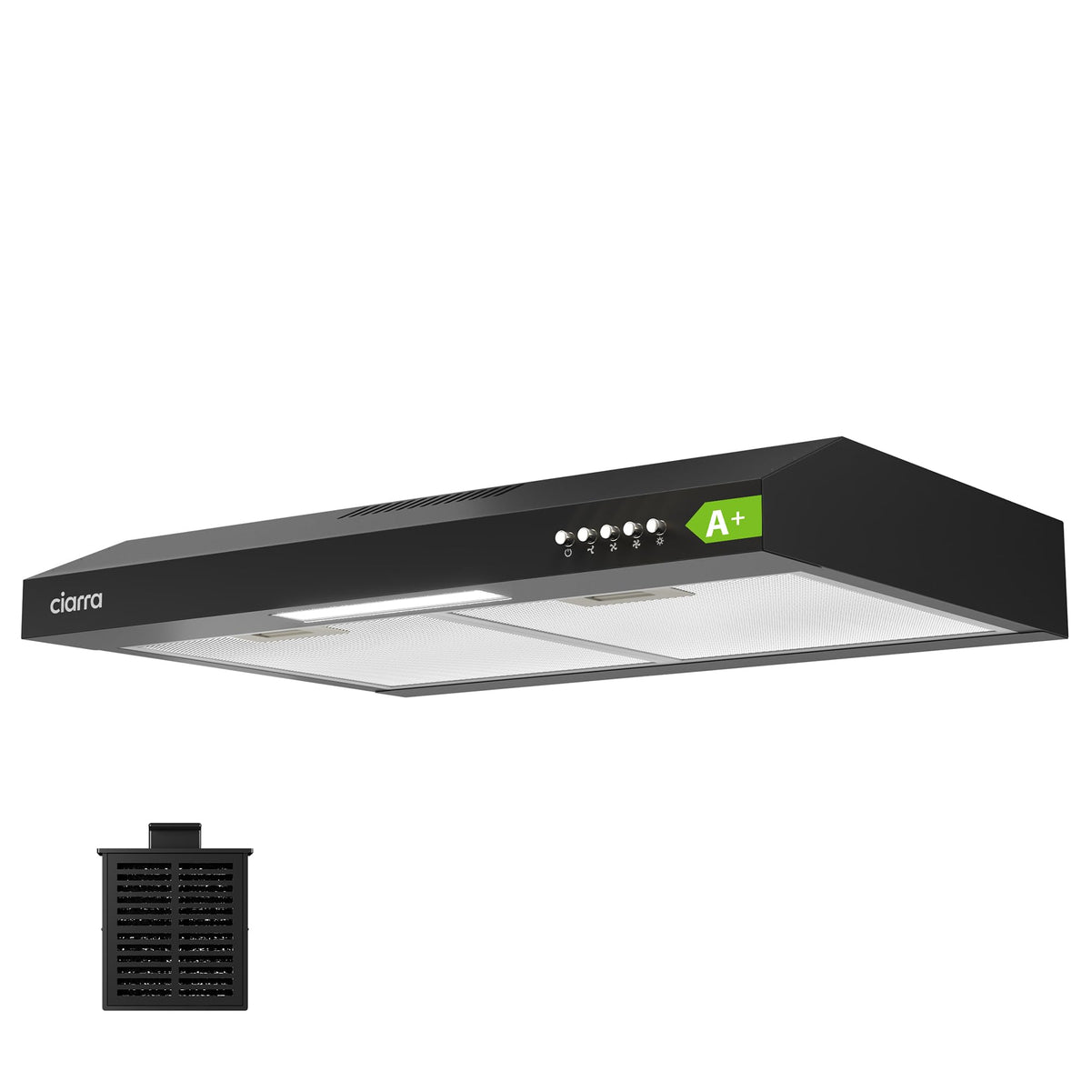 CIARRA 60cm Visor Cooker Hood Undercabinet Hoods Stainless Steel Wall Mounted Kitchen Extractor Fan Model CBCS6903