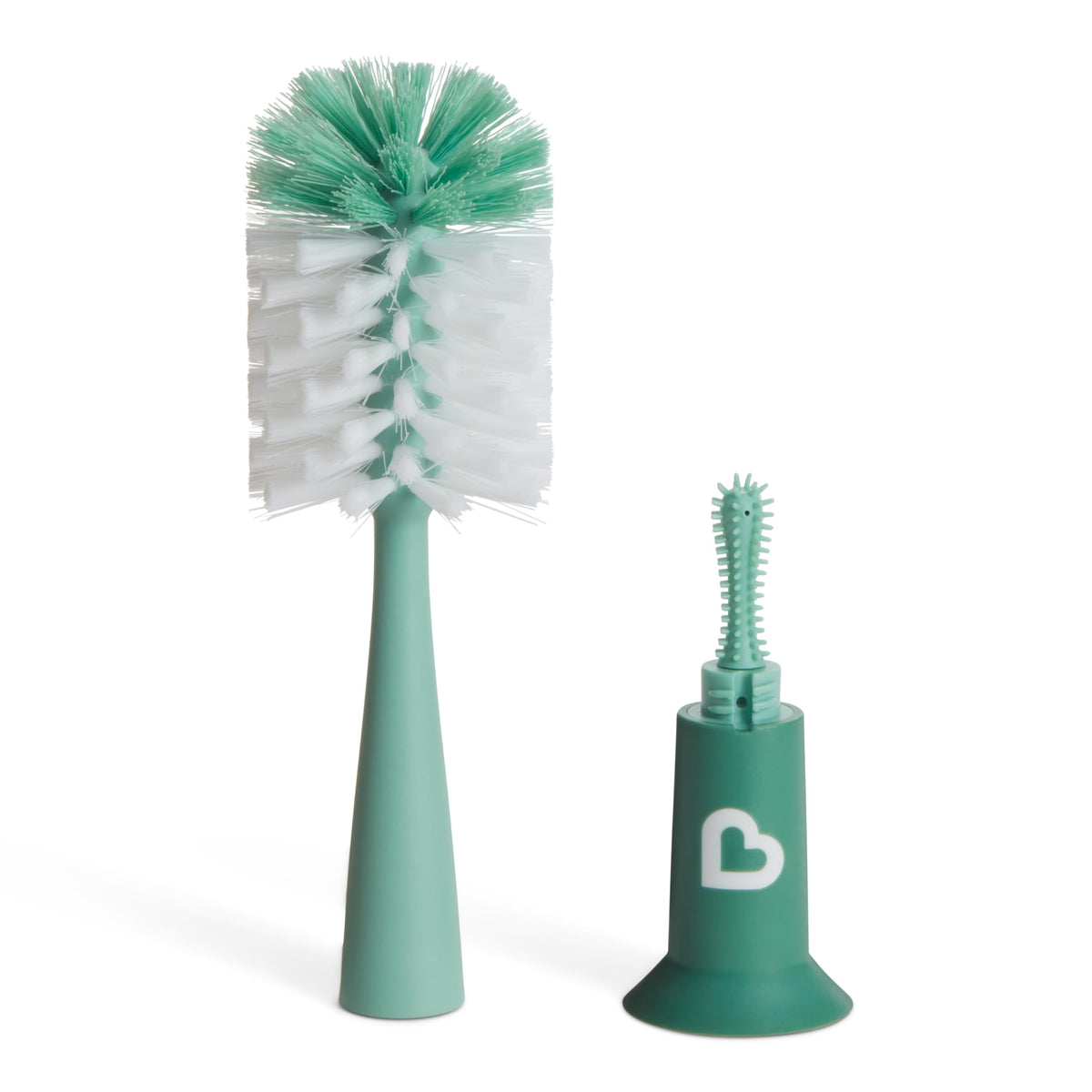 Munchkin 1 Pack Bristle Bottle Brush for Baby Cups | Built-in Teat | Grey