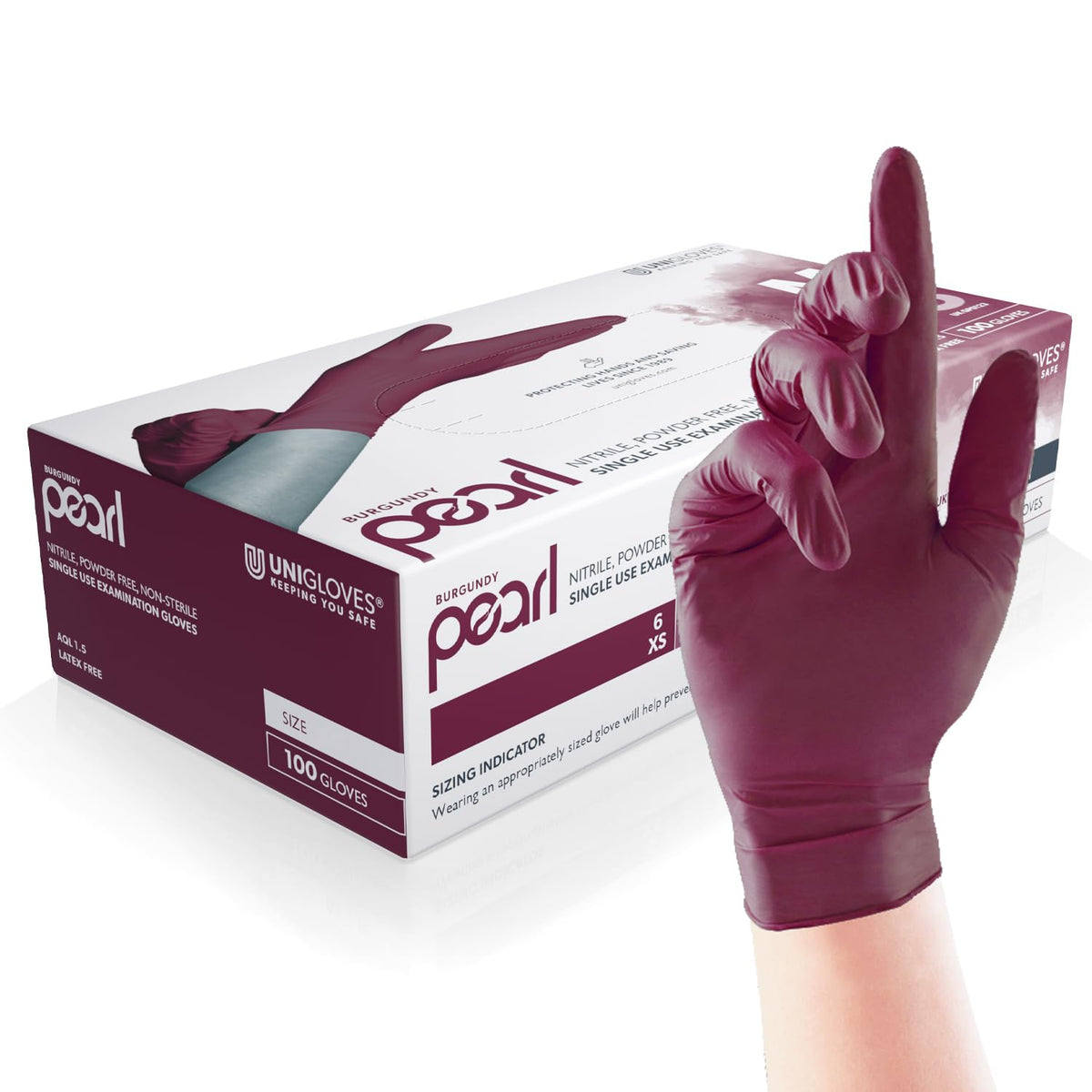 Unigloves White Pearl Nitrile Examination Gloves