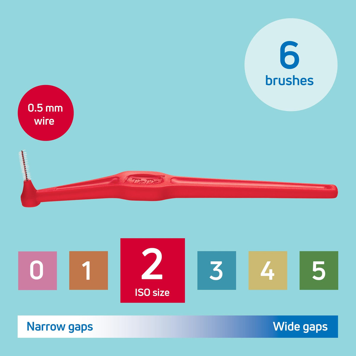 TePe Interdental Brush Angle, Pink, 0.4mm/ISO 0, 6pcs, Carton Pack