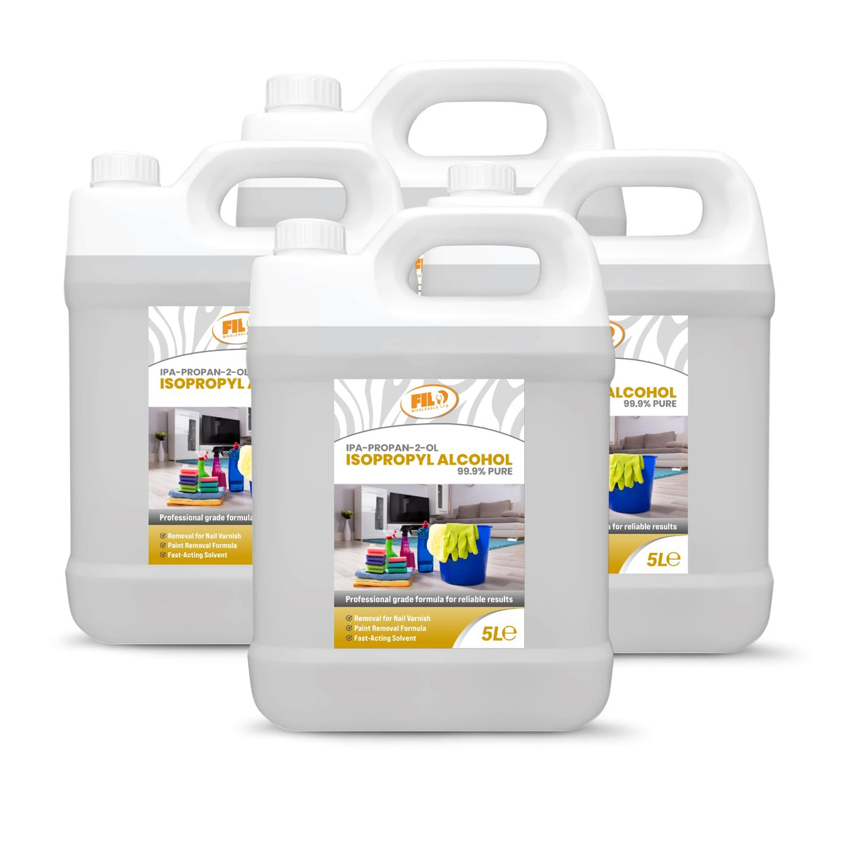 FILO Isopropyl Alcohol 99.9% Pure 1x 5L | Lab Grade IPA | Rubbing Alcohol for Cleaning and Disinfecting | Isopropanol Alcohol Solvent for Electronics, Windows, Glass, Appliances and More