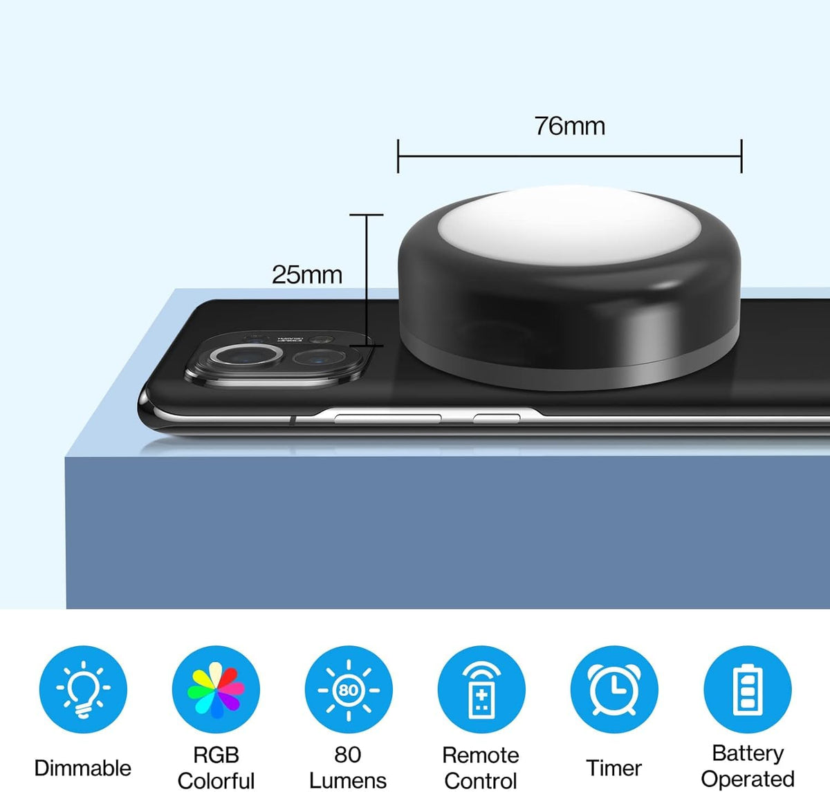 Under Cabinet Lights RGB Wireless Lights LED Closet Lights Night 3000K Dimmable 6pc Cadrim 13 Colors Changing Remote Control Brightness Adjustable Timer Battery Powered Light Kitchen Wardrobe Cupboard