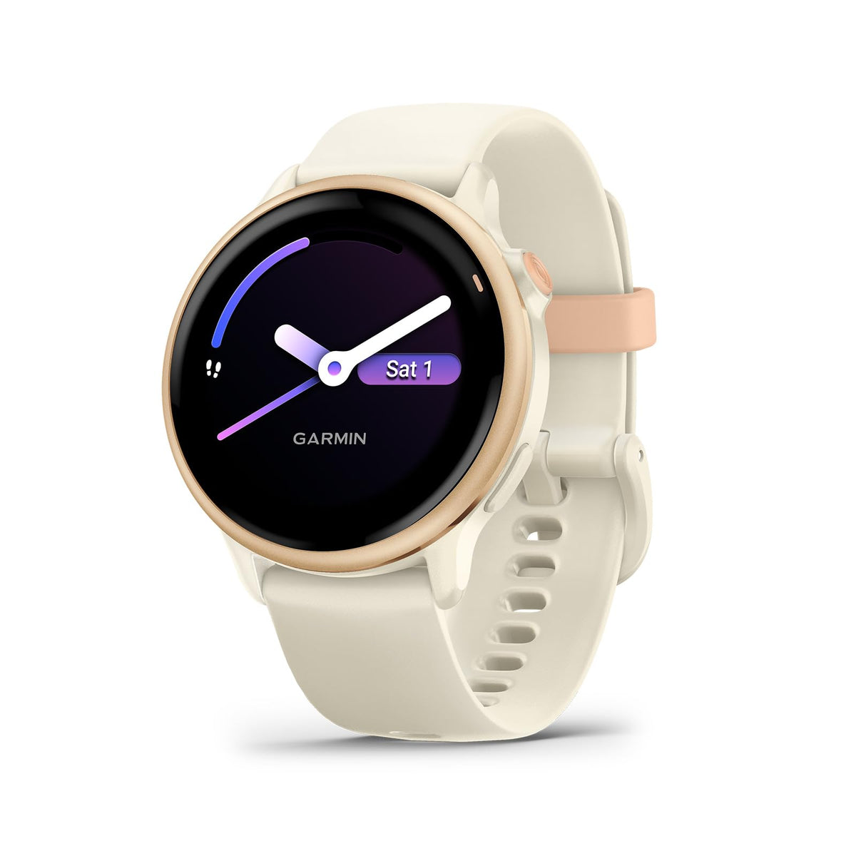 Garmin vívoactive 6, 42mm GPS smartwatch, AMOLED touchscreen, all-day health monitoring, personalised fitness features, advanced sleep coaching, Music, up to 11 days battery life, Bone/Lunar Gold