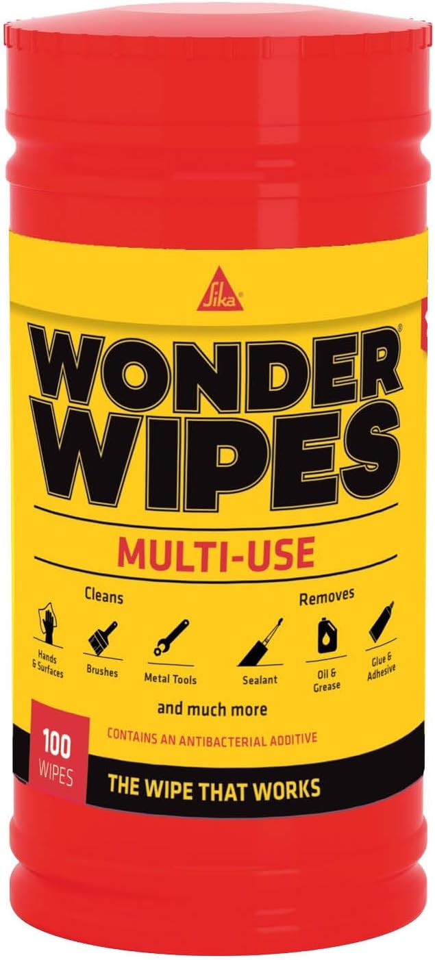 Sika Wonder Wipes Multi-Use Cleaning Wipes For The Building Trade, 100 Pack