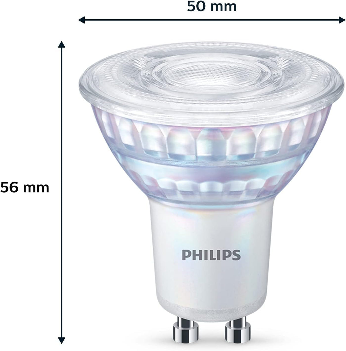 PHILIPS WarmGlow 6 Pack Dimmable [GU10 Spot] LED Light Bulbs, 3.8 W - 50W Equivalent, 2700-2200K. for Relaxed Home Lighting