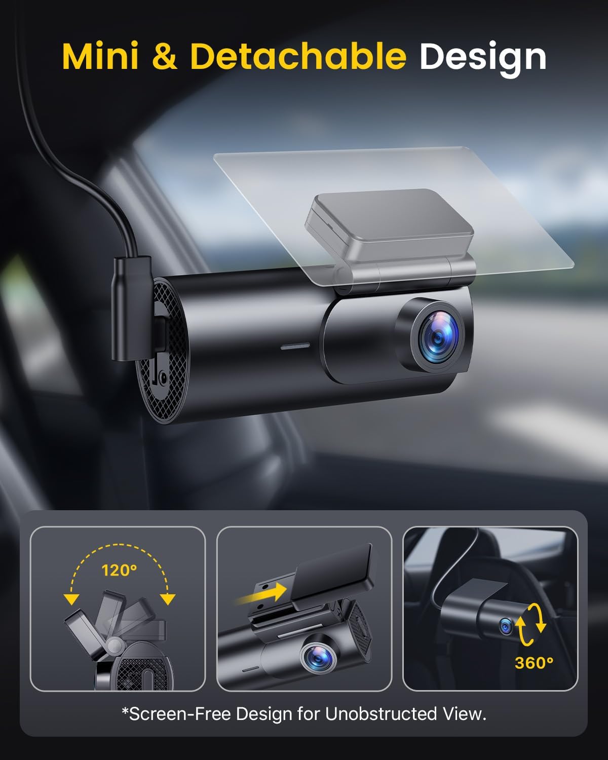 GKU 4K Dash Cam Front and Rear, 5GHz WiFi Dashcam with 64GB SD Card