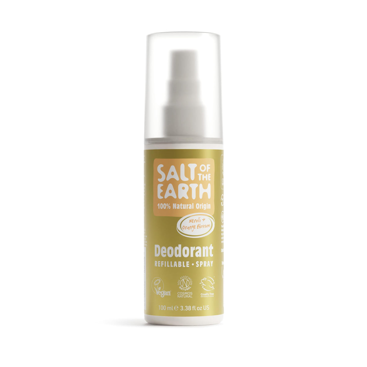 Salt of the Earth – Refillable Natural Deodorant Spray (3 Pack) – 100% Natural Origin Ingredients - Vegan, Long Lasting Protection – Suitable For Women, Men & Kids - 300ml (Unscented)