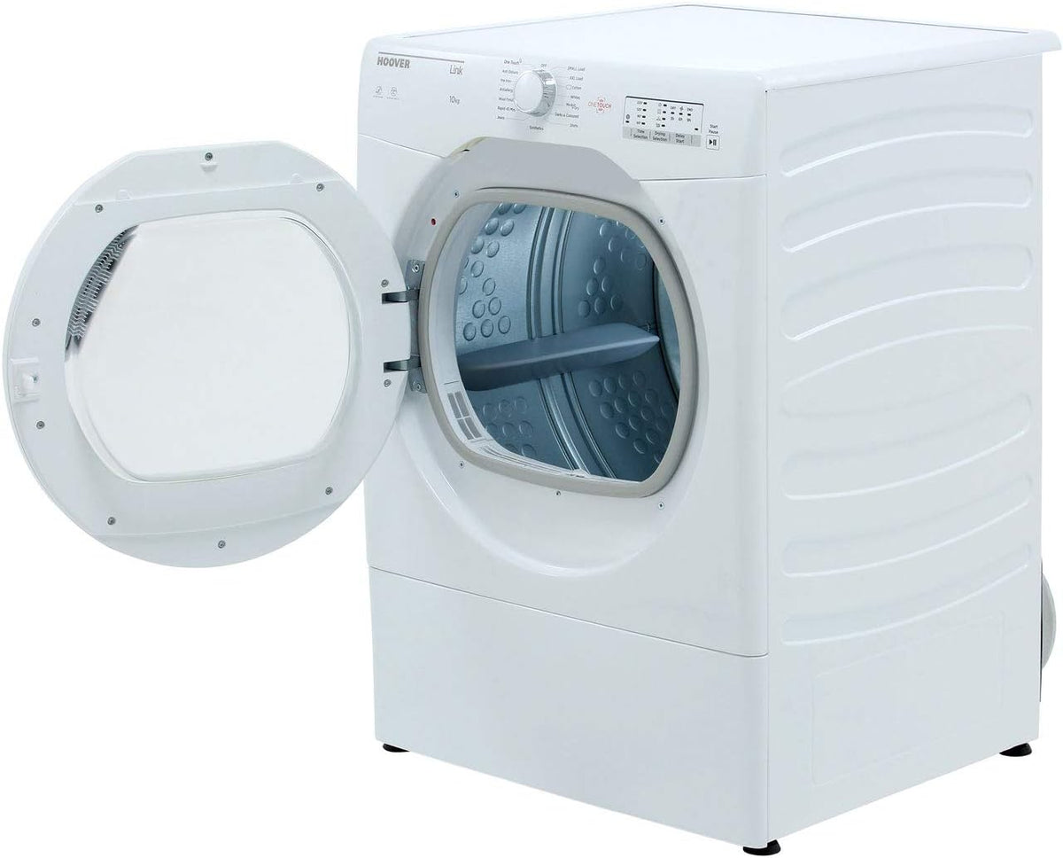 Hoover HLV10LG Freestanding Vented Tumble Dryer, Sensor Dry, 10 kg, White