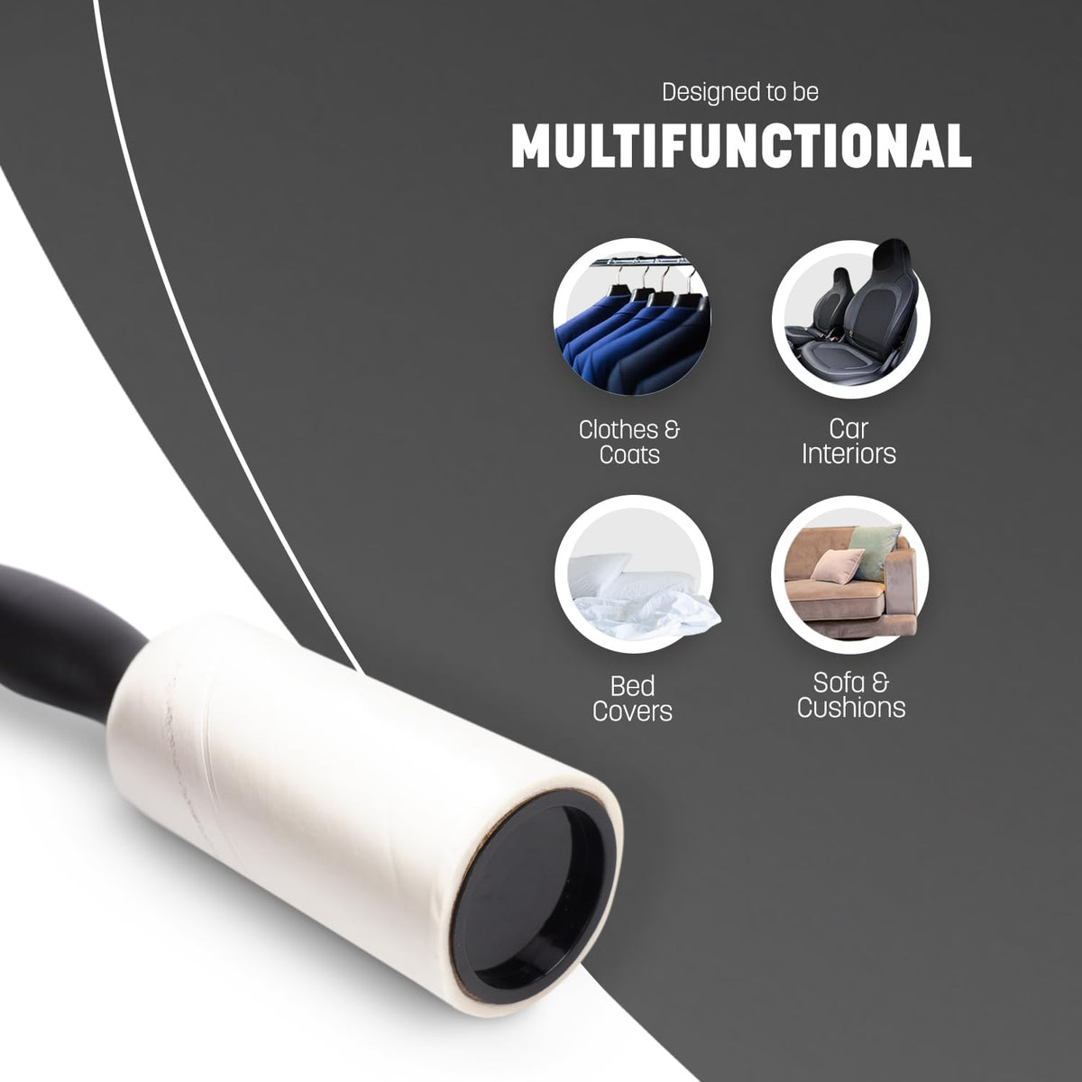 KEPLIN Lint Roller, Pet Hair Remover, 5 Sticky Refill Heads, 300 Sheets