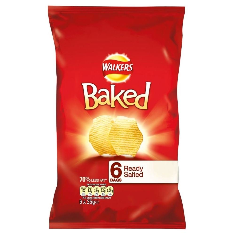 Walkers Baked Snacks Sea Salt 6 x 22g