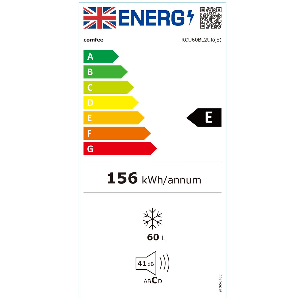 COMFEE' 60L Under Counter Freezer, 4-Star Freezing, RCU60WH2(E)