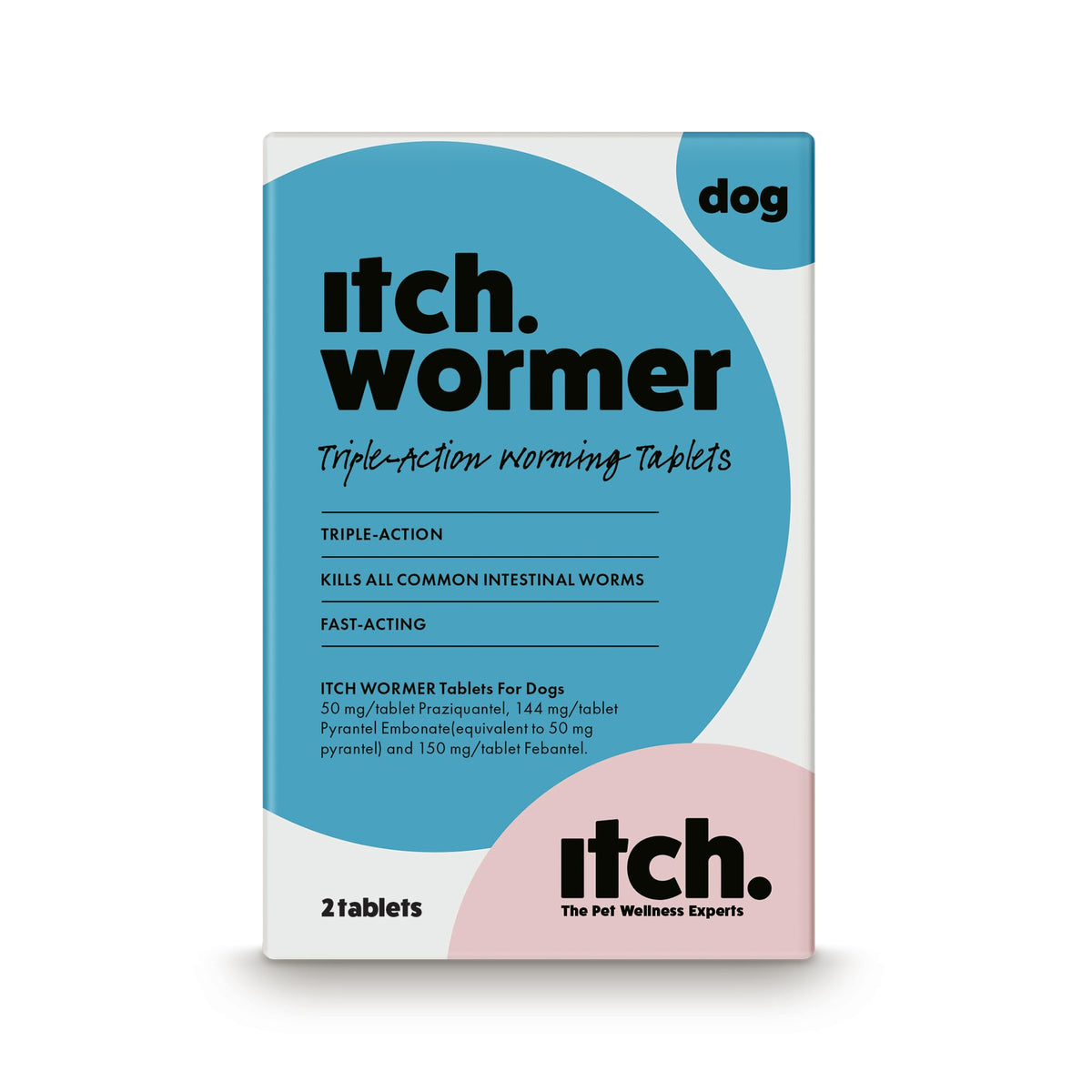 Itch Dog Wormer Tablets for Dogs 3-19kg - 4 Tablets