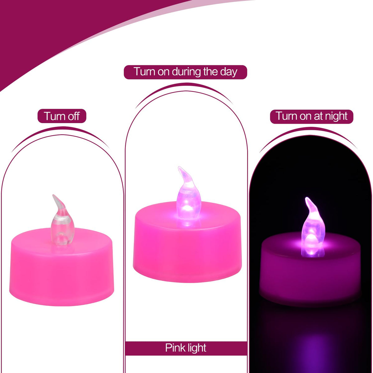 24 Pack LED Tea Lights, Warm White Light, for Decoration