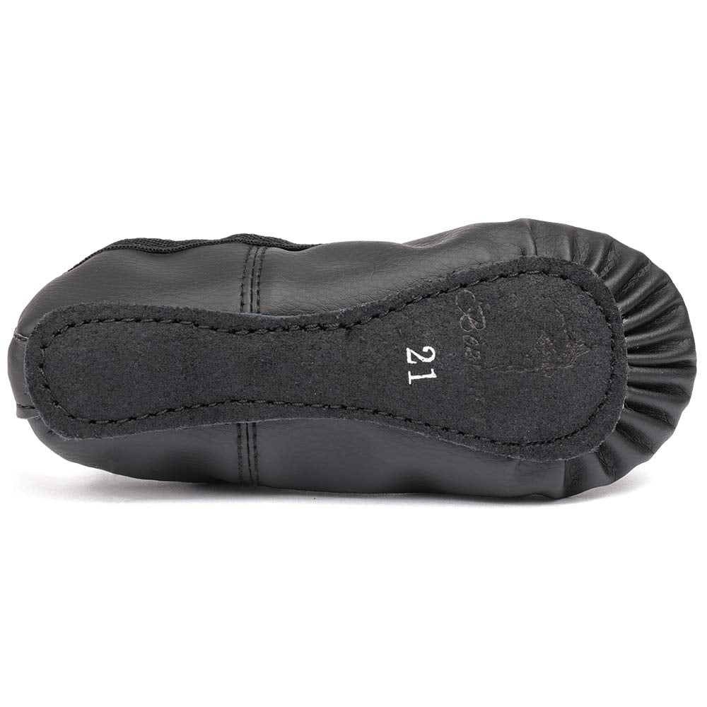 Bezioner Ballet Shoes Leather Ballet Flats Full Sole Dance Slippers for Girls Toddlers Women