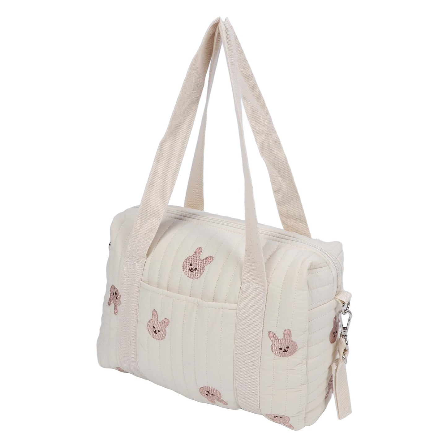 Baby Stroller Storage Bag, Cotton Cloth Reusable Handbag Pram Organiser Bag Multifunctional Pushchair Organiser with Zipper Pockets for Pram Travel 32x12x25cm (#3)
