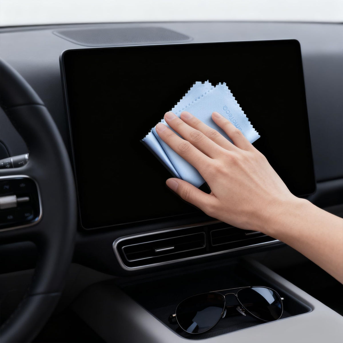 SmoTecQ 12 Pack Microfibre Glasses Cleaning Cloths (15x18cm) - Lint Free Lens Cleaner for Sunglasses, Camera Lenses, Jewelry, Mobiles & Screens - Washable & Reusable (Assorted Colours)