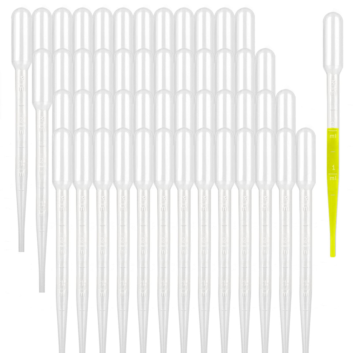 moveland 𝟭𝟬𝟬𝟬𝗣𝗰𝘀 𝟯𝗺𝗹 Dropper Pipettes- Plastic Transfer Pipette for Lab Science, Essential Oil, DIY Art, Medicine - Excellent Suction Without Leakage