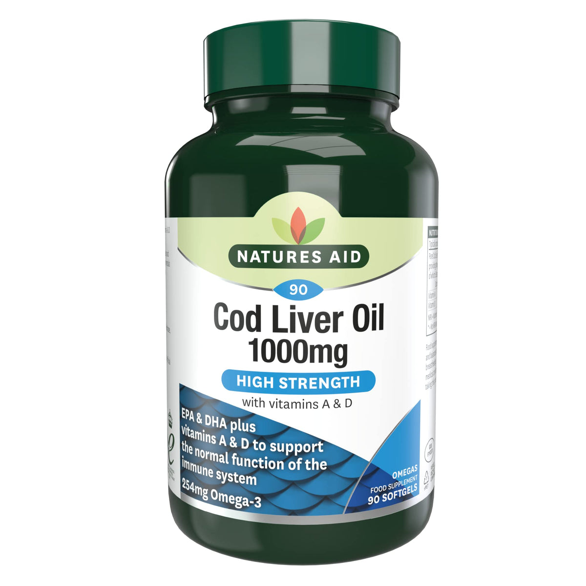 Natures Aid Cod Liver Oil 1000mg – 180 Capsules