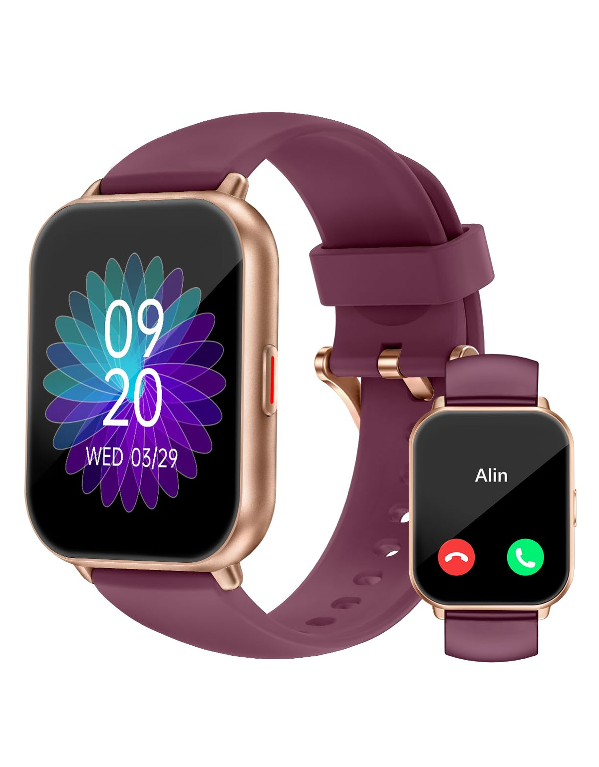 RUIMEN Smart Watch Answer Dial Call,Smart Watches for Women Men 1.85" HD Screen Fitness watch with SpO2 Heart Rate Sleep Monitor Step Counter Waterproof 100+ Sports Mode for Android iOS (2 Bands)