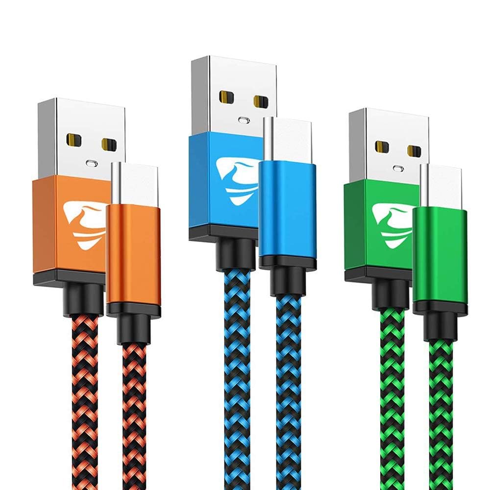 Yosou USB C Charger Cable 2M 2Pack USB A to USB C Type C Charger Fast Charging 3A Lead Braided for Samsung Galaxy S22 S21 S20,Pixel 8 7 6,PS5,Switch