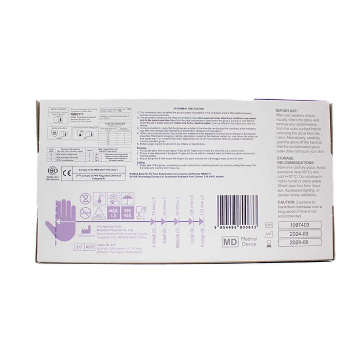 Powder Free Nitrile Gloves - Medical-Grade, Latex-Free, Food Safe (Box of 100)