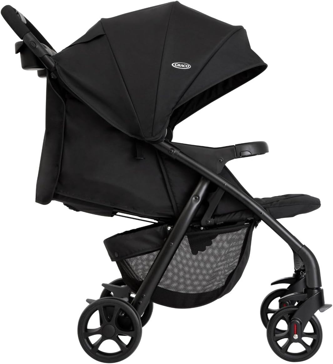 Graco Tavira Travel System - Suitable from Birth to Approx. 4 Years (0-22kg). One-Hand Folding, Compact Pushchair, Includes i-Size car seat, Midnight Fashion