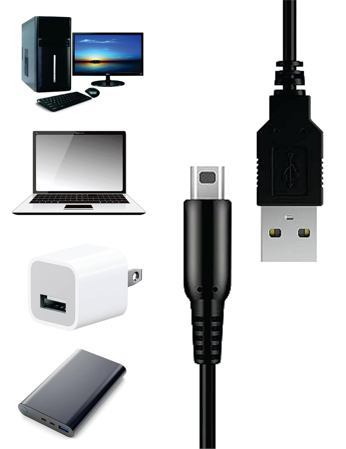 Charging cable for Nintendo 3DS,Cable for 3DS, 3DS XL, 2DS, DS/DSi, New 3DS, New 3DS XL 1.2m USB Cable for Easy Charging at Home or On-the-Go