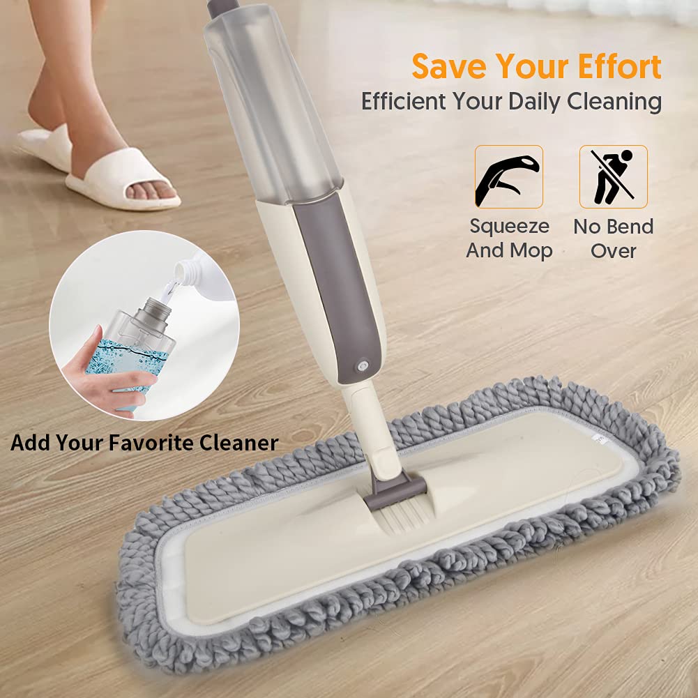 Spray Mops with 4 Washable Pads: Microfibre Floor Mop for Cleaning Floors