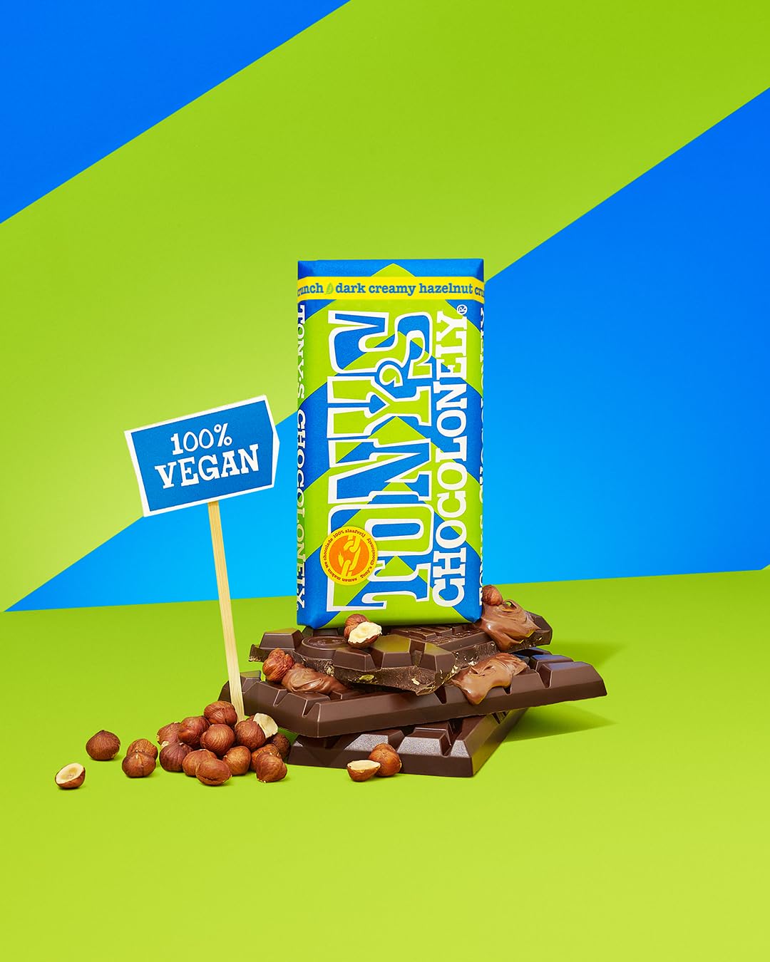 Tony's Chocolonely Milk Chocolate Bar - 180g Belgian Fairtrade Chocolate, Gift, 32% Cocoa, Vegetarian
