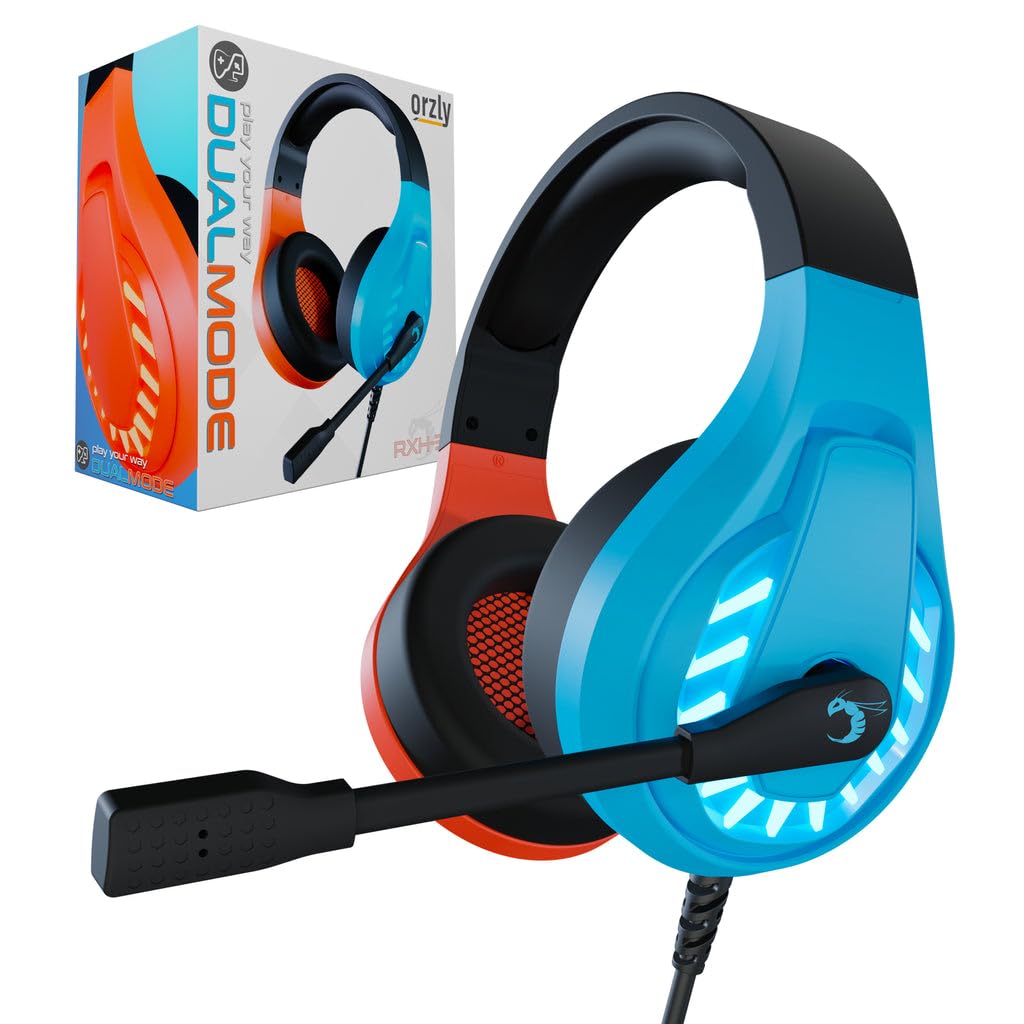 Orzly Gaming Headset for PC and Gaming Consoles compatible with PS5, PS4, XBOX SERIES X | S, XBOX ONE, Nintendo Switch & Steam Deck with noise cancelling mic - RXH-30 Siberia Edition