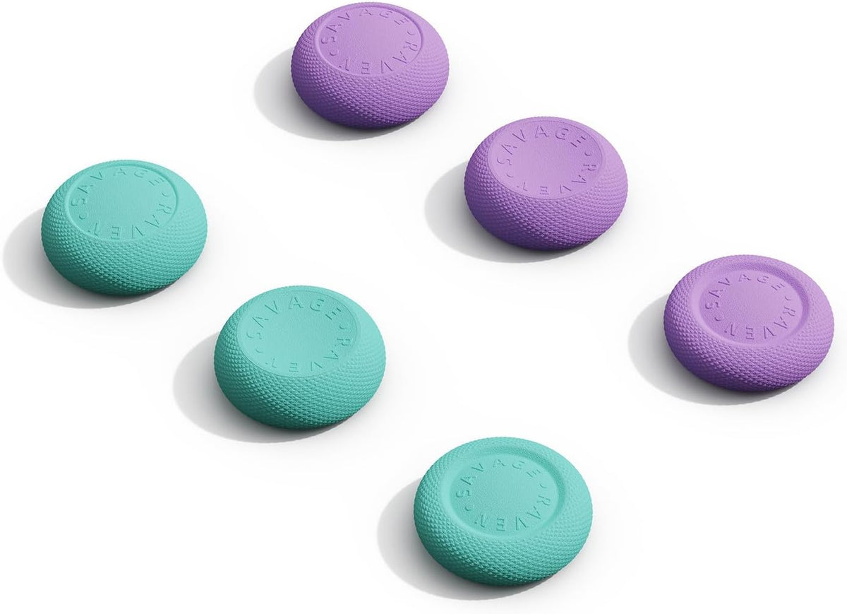 Savage Raven by Skull & Co. Skin, CQC Thumb Grip Set Joystick Cap Analog Stick Cap for Nintendo Switch 2 Joy-Con Controller - Light Purple+Light Green, 3 Pairs(6pcs)