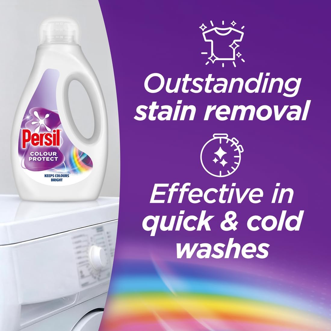Persil Colour Laundry Washing Liquid Detergent keeps colours bright outstanding stain removal in quick & cold washes 53 washes (1.431 L)