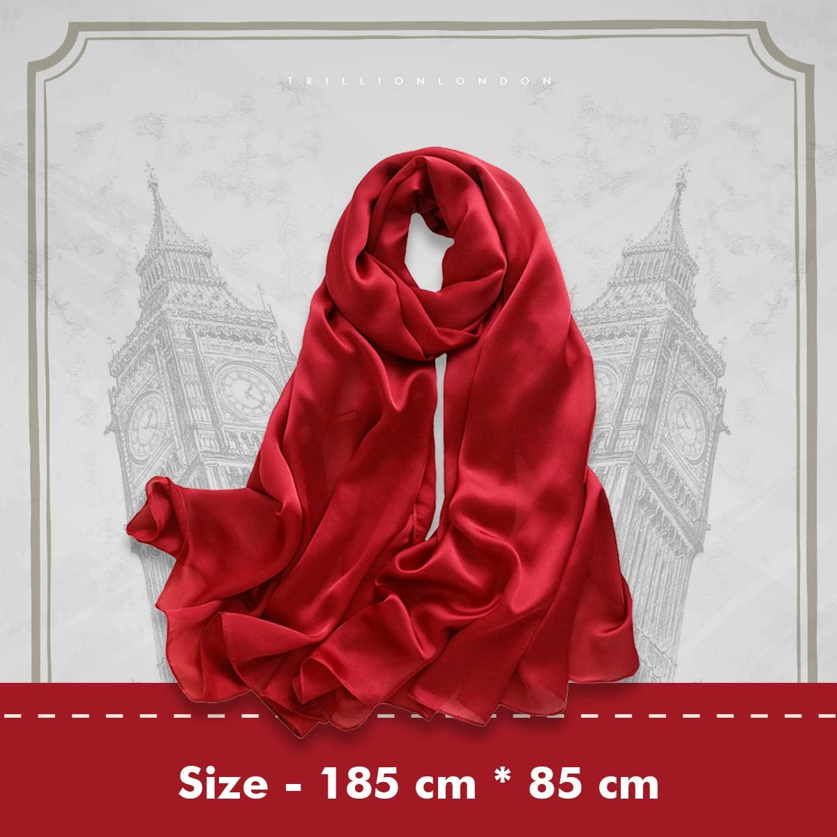 Trillion London® Silk Shawl Birthday Gifts for Women - Designer Silk Scarf