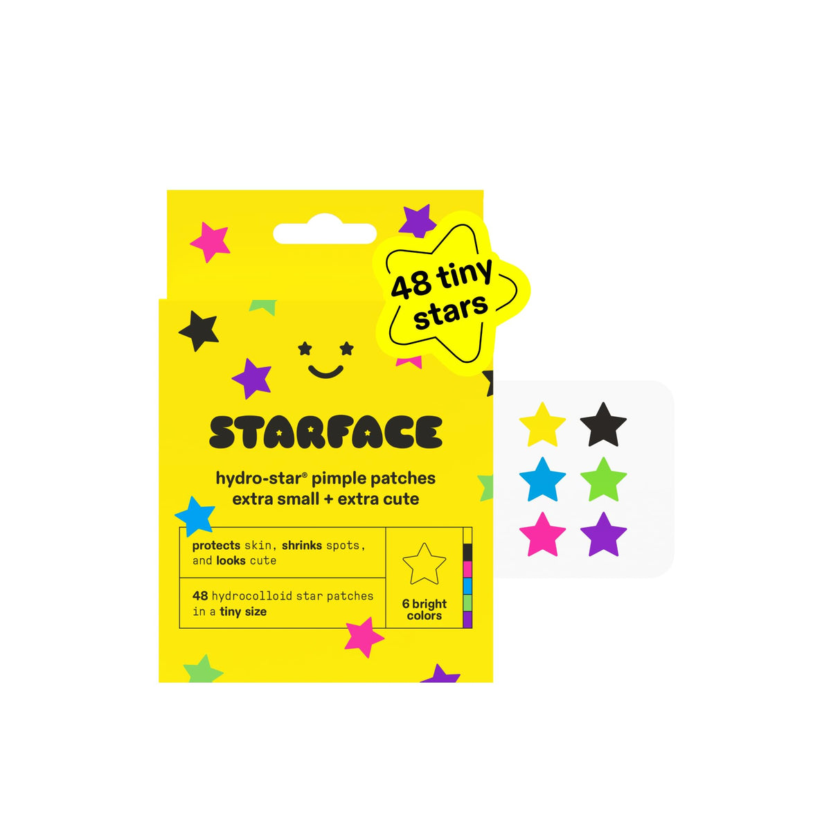 Starface Hydro-Star® Black Hydrocolloid Star-Shaped Pimple Patch, 96 ct