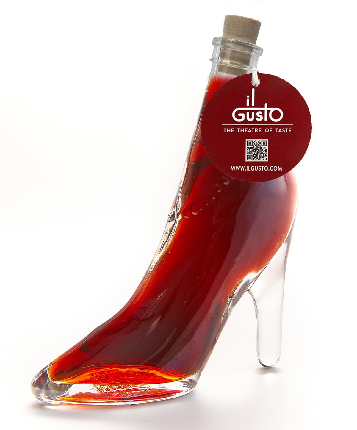 IL GUSTO Pink Vodka in Stiletto – Lady Shoe Glass Bottle 40ml – Premium Fruity Berries Vodka 36% ABV – Unique Gift for Her