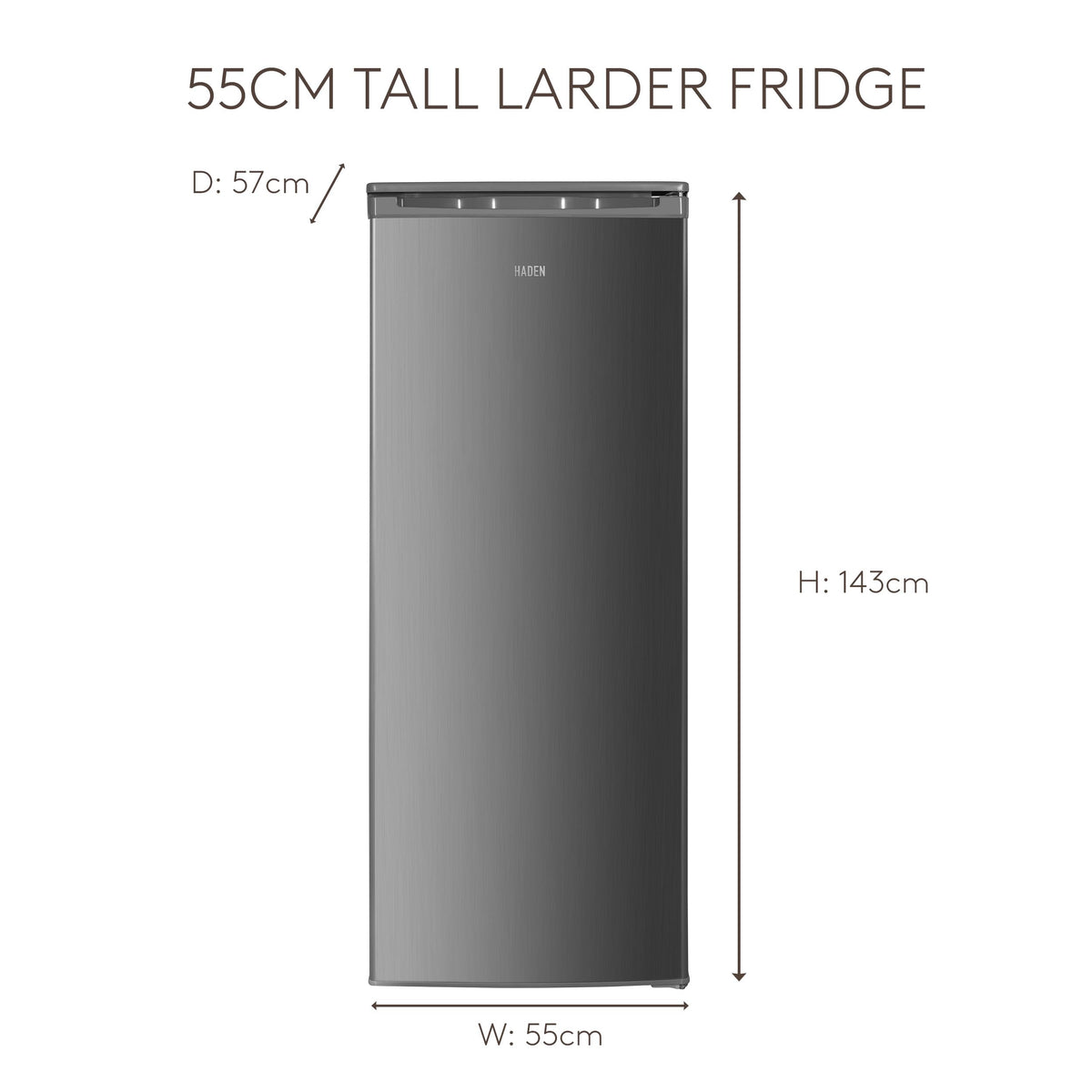 HADEN Tall Freezer 143cm 168L Manual defrost control Grey